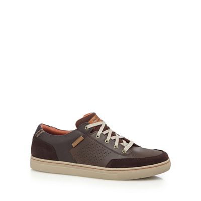 Brown 'Elvino' leather trainers